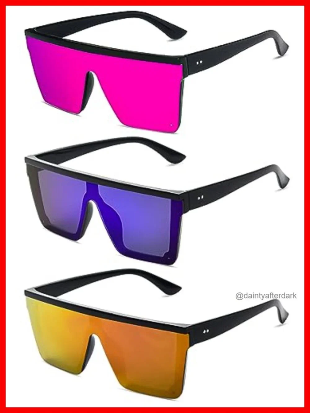 3 Pack Oversized Square Sunglasses for Women Men UV400 Large Flat Top Thick